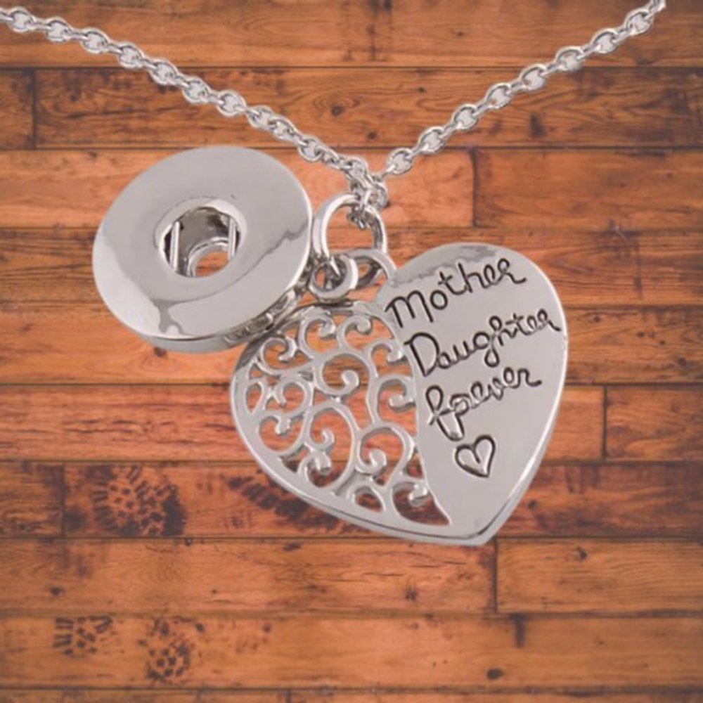 Mother Daughter Snap Button Necklace